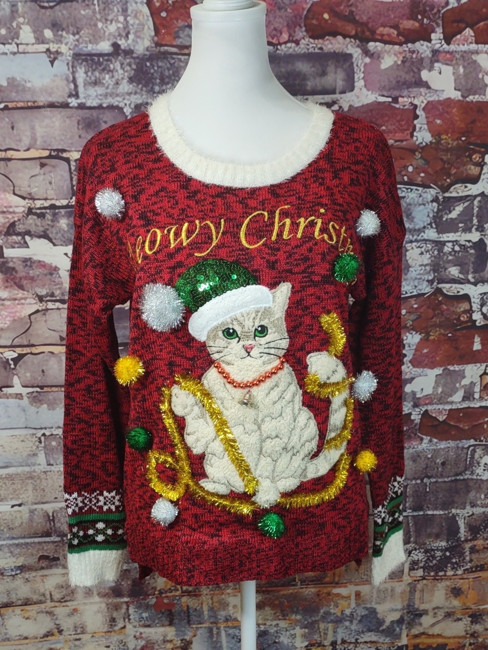 United States Sweaters™ Christmas Cat Crewneck Sweater